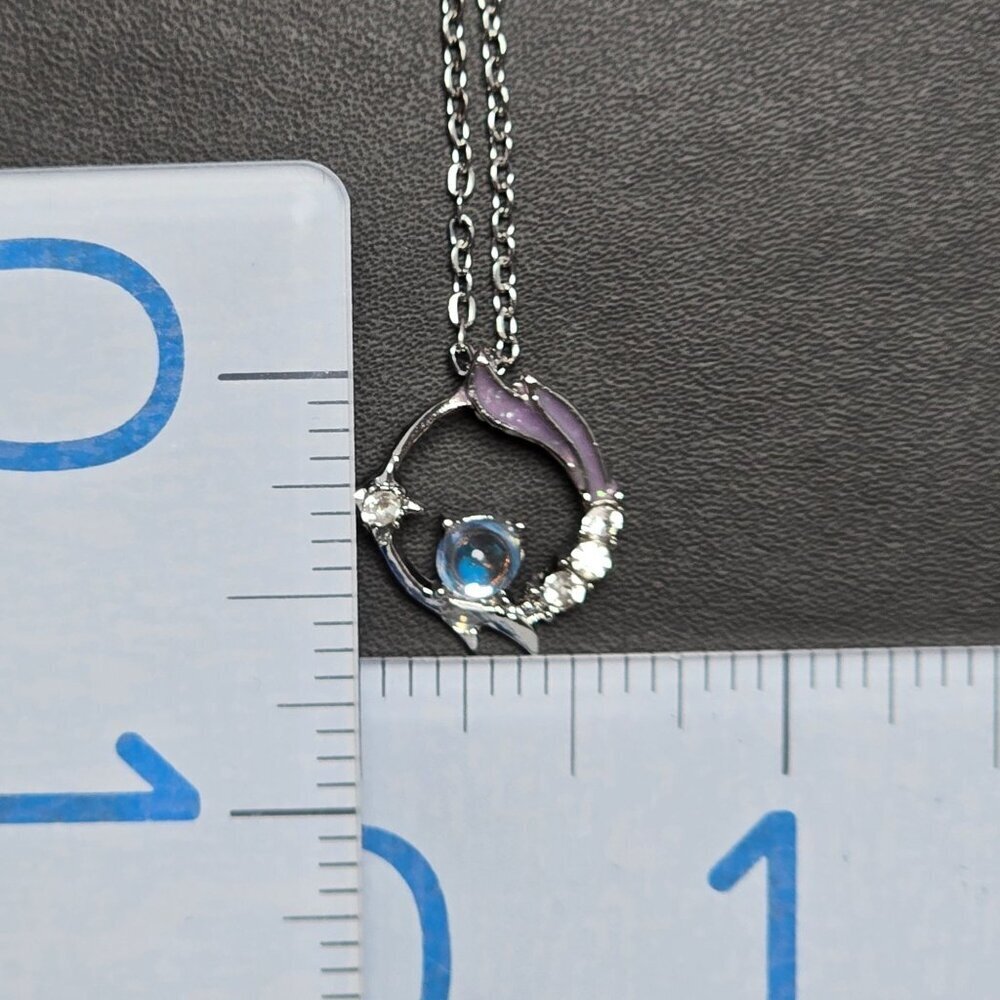 Moonlit Dreams Necklace With Purple Enamel & Crystals (NWOT) - Picture 5 of 5